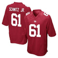 Davalo NY.Giants #61 John Michael Schmitz Jr. Player Red Home Game Stitched Jerseys