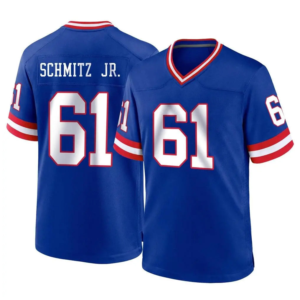 Davalo NY.Giants #61 John Michael Schmitz Jr. Player Royal Classic Home Game Stitched Jerseys