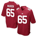 Davalo NY.Giants #65 Francis Mauigoa Player Red Home Game Stitched Jerseys