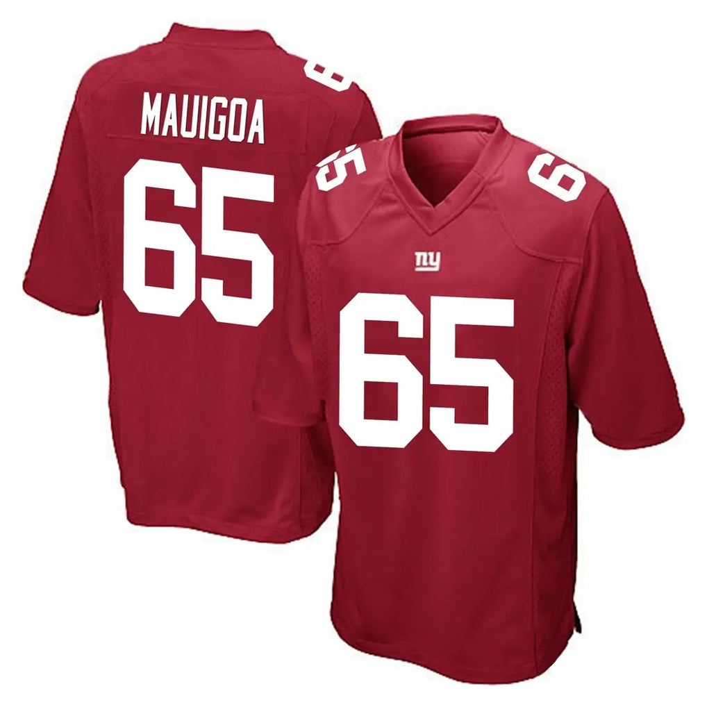 Davalo NY.Giants #65 Francis Mauigoa Player Red Home Game Stitched Jerseys
