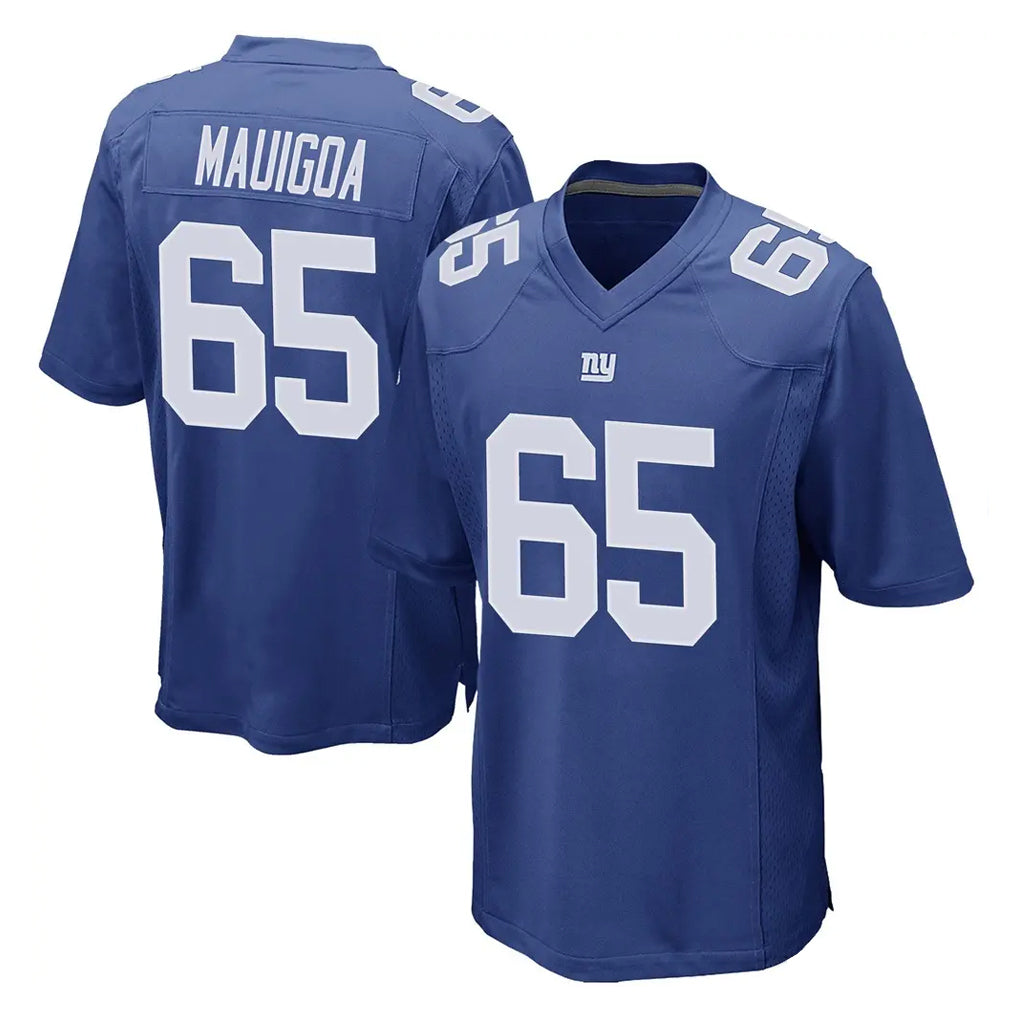Davalo NY.Giants #65 Francis Mauigoa Player Royal Home Game Stitched Jerseys