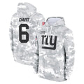 Davalo NY.Giants #6 Jaxson Dart Player Arctic Camo Salute to Service Pullover Hoodies Limited Game Stitched Jerseys
