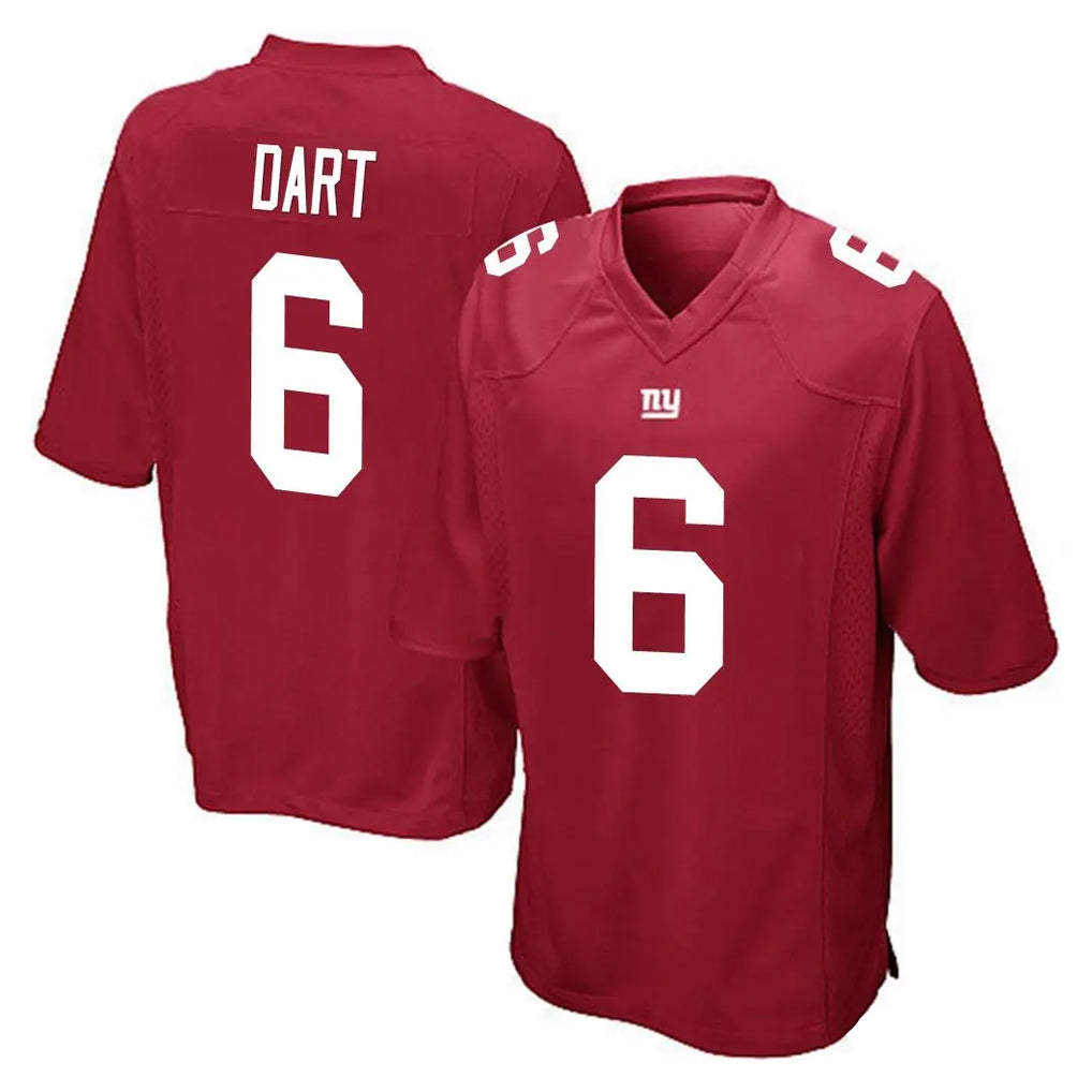 Davalo NY.Giants #6 Jaxson Dart Player Red Home Game Stitched Jerseys