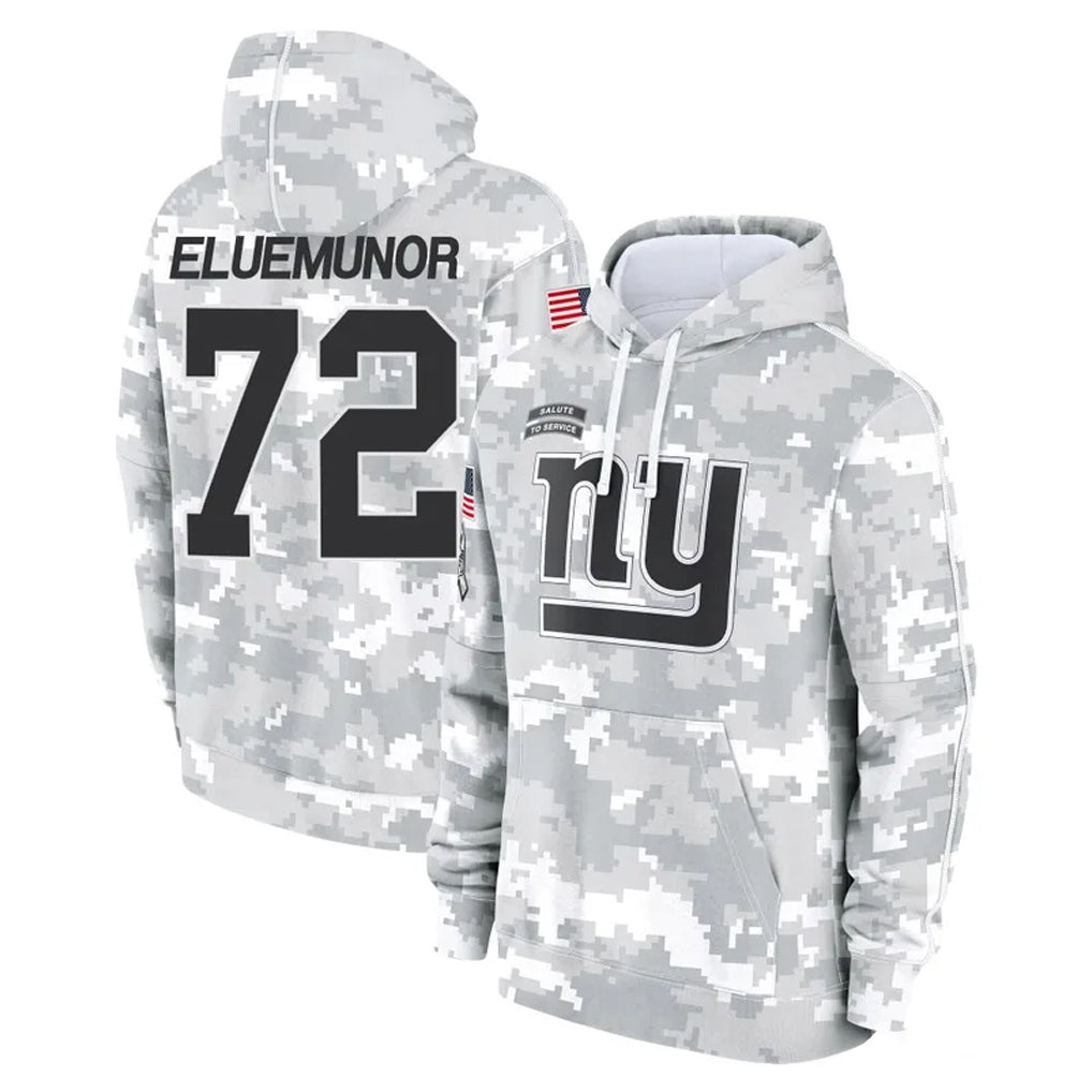 Davalo NY.Giants #72 Jermaine Eluemunor Player Arctic Camo Salute to Service Pullover Hoodies Limited Game Stitched Jerseys