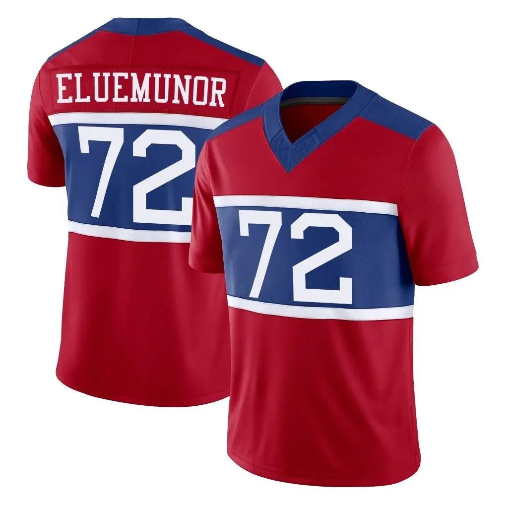 Davalo NY.Giants #72 Jermaine Eluemunor Player Red Century Vapor F.U.S.E. Home Game Stitched Jerseys