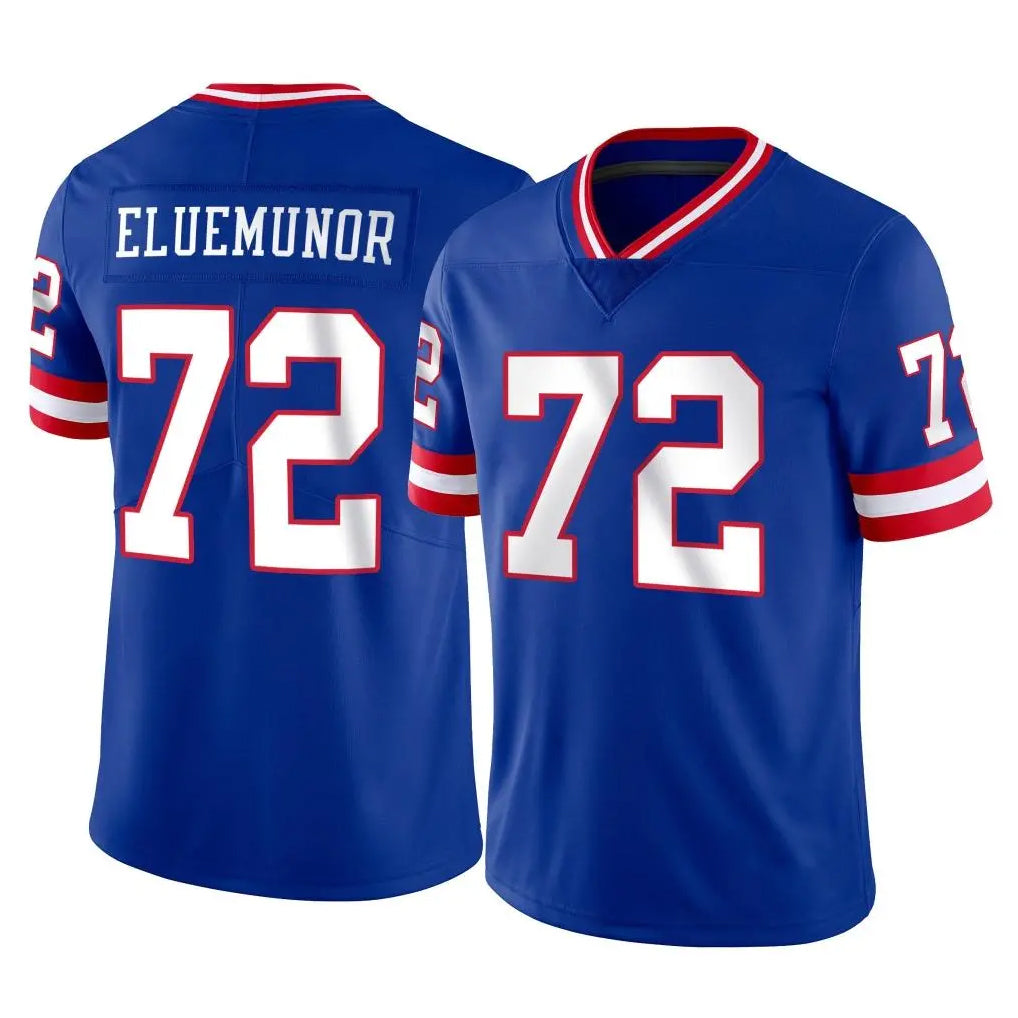 Davalo NY.Giants #72 Jermaine Eluemunor Player Royal Classic Vapor Home Game Stitched Jerseys