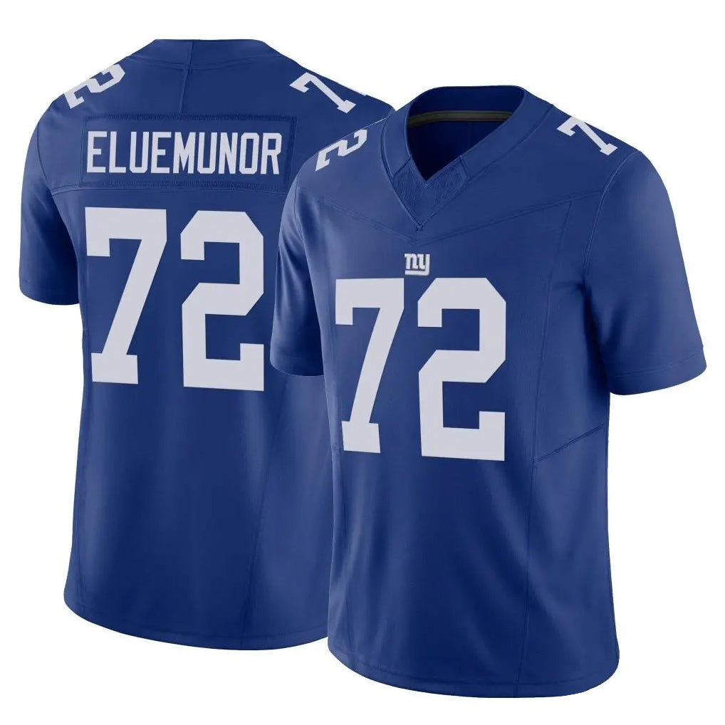 Davalo NY.Giants #72 Jermaine Eluemunor Player Royal Limited Vapor F.U.S.E. Home Game Stitched Jerseys