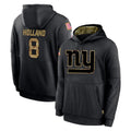 Davalo NY.Giants #8 Jevon Holland Player Black Salute to Service Hoodies Limited Game Stitched Jerseys