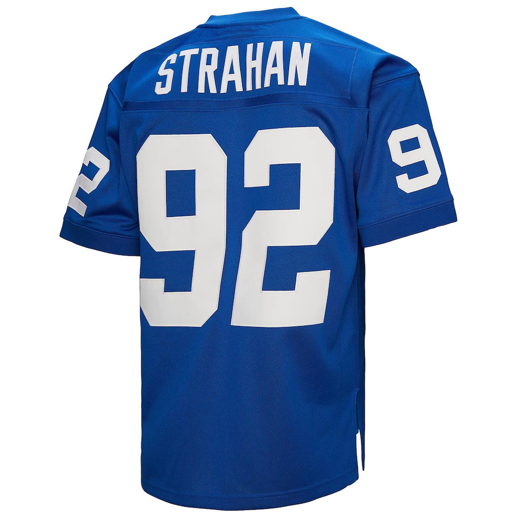 Davalo NY.Giants #92 Michael Strahan Mitchell & Ness Royal Authentic Throwback Retired Player Stitched Jerseys