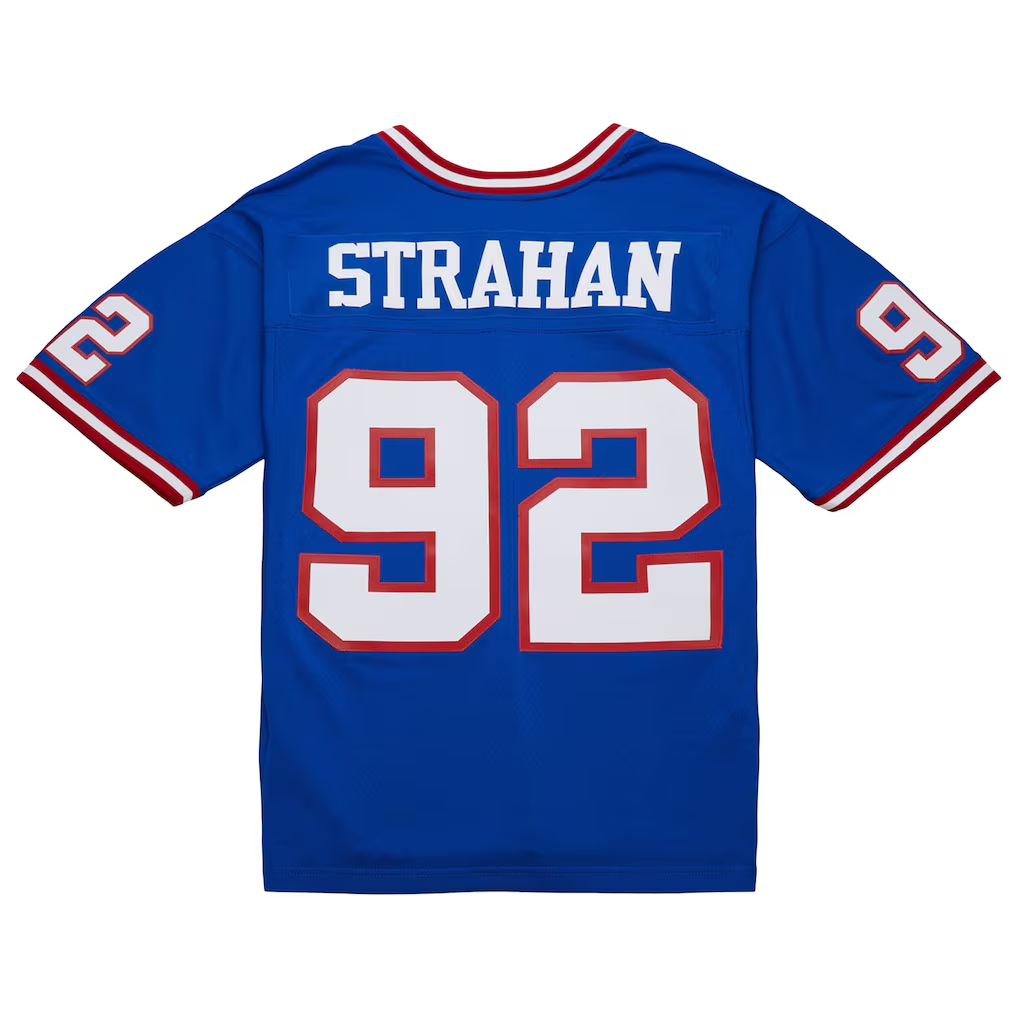 Davalo NY.Giants #92 Michael Strahan Mitchell & Ness Royal Big & Tall 1993 Retired Player Replica Stitched Puhic Jersey