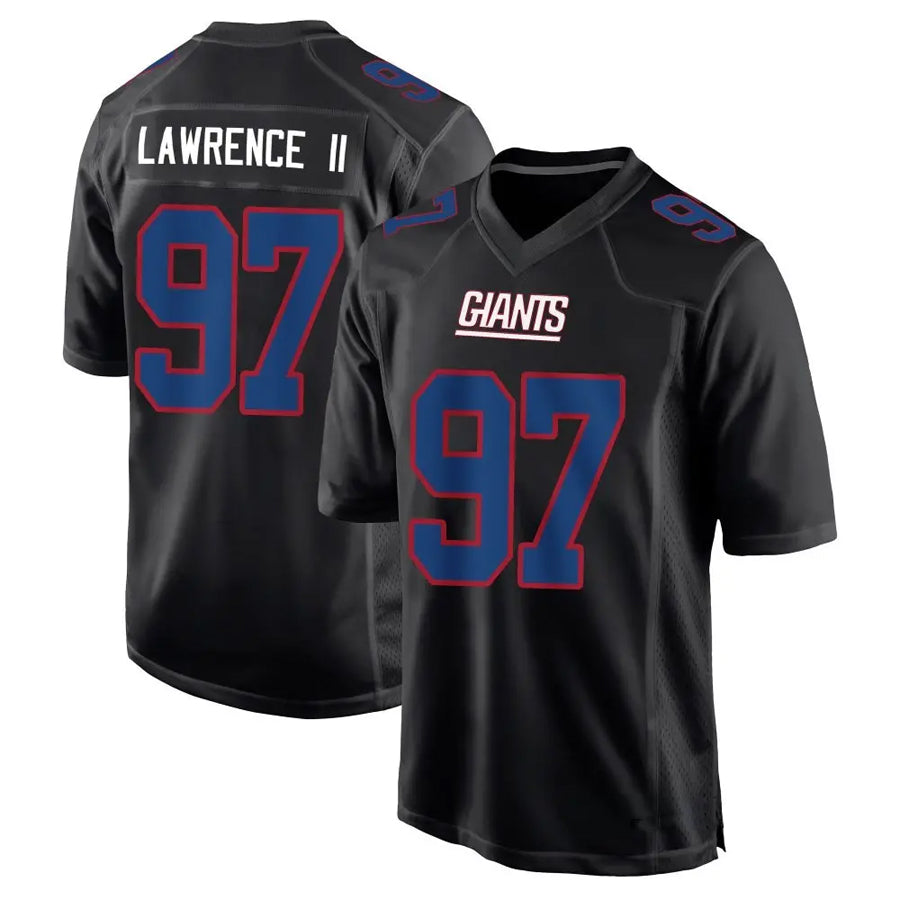 Davalo NY.Giants #97 Dexter Lawrence II Player Black Carbon Fashion Stitched Jerseys