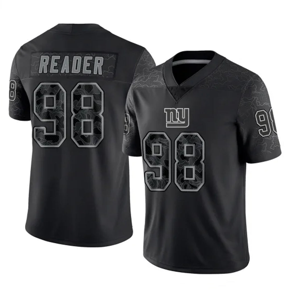 Davalo NY.Giants #98 DJ Reader Player Black Limited Reflective Home Game Stitched Jerseys