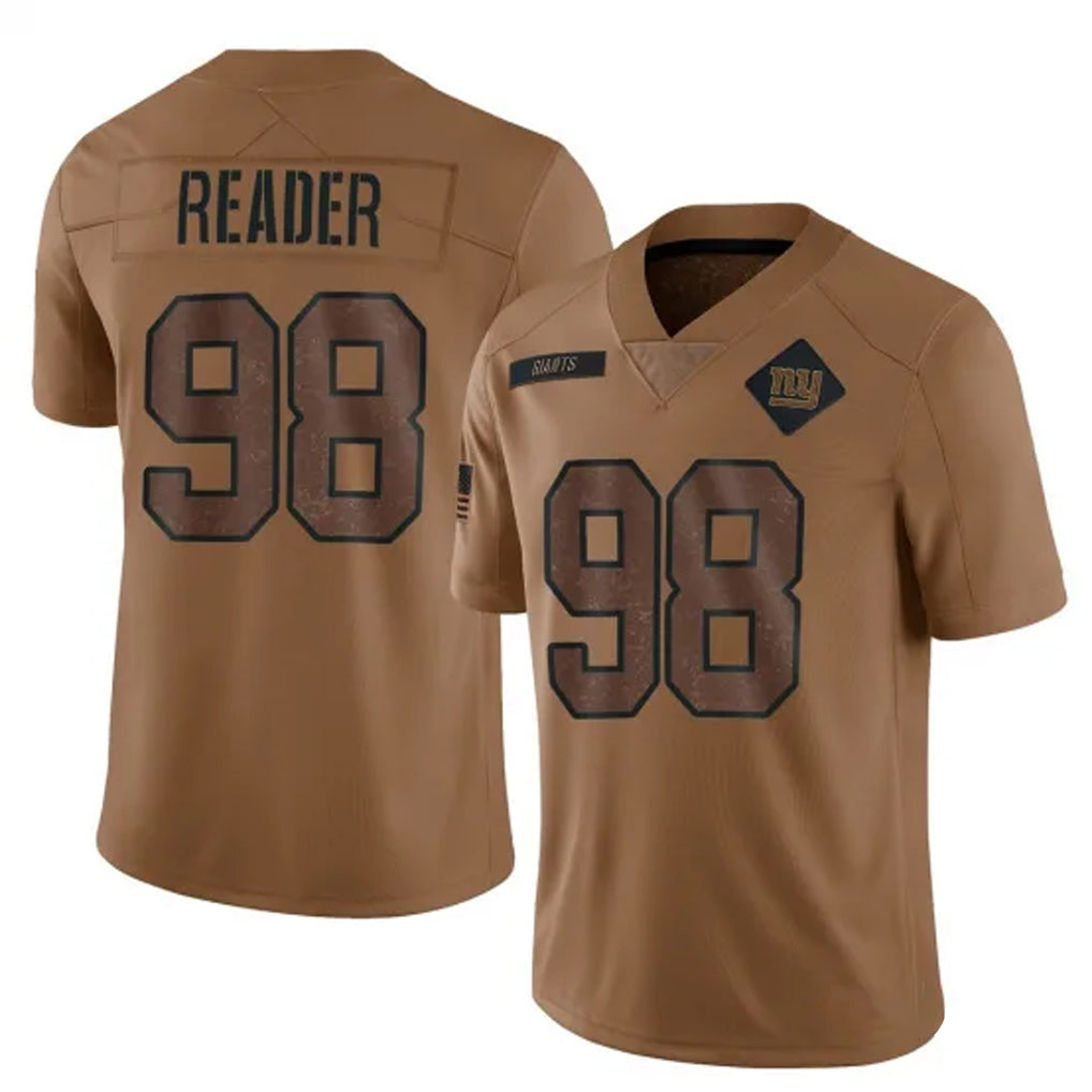 Davalo NY.Giants #98 DJ Reader Player Brown Salute To Service Limited Stitched Jerseys