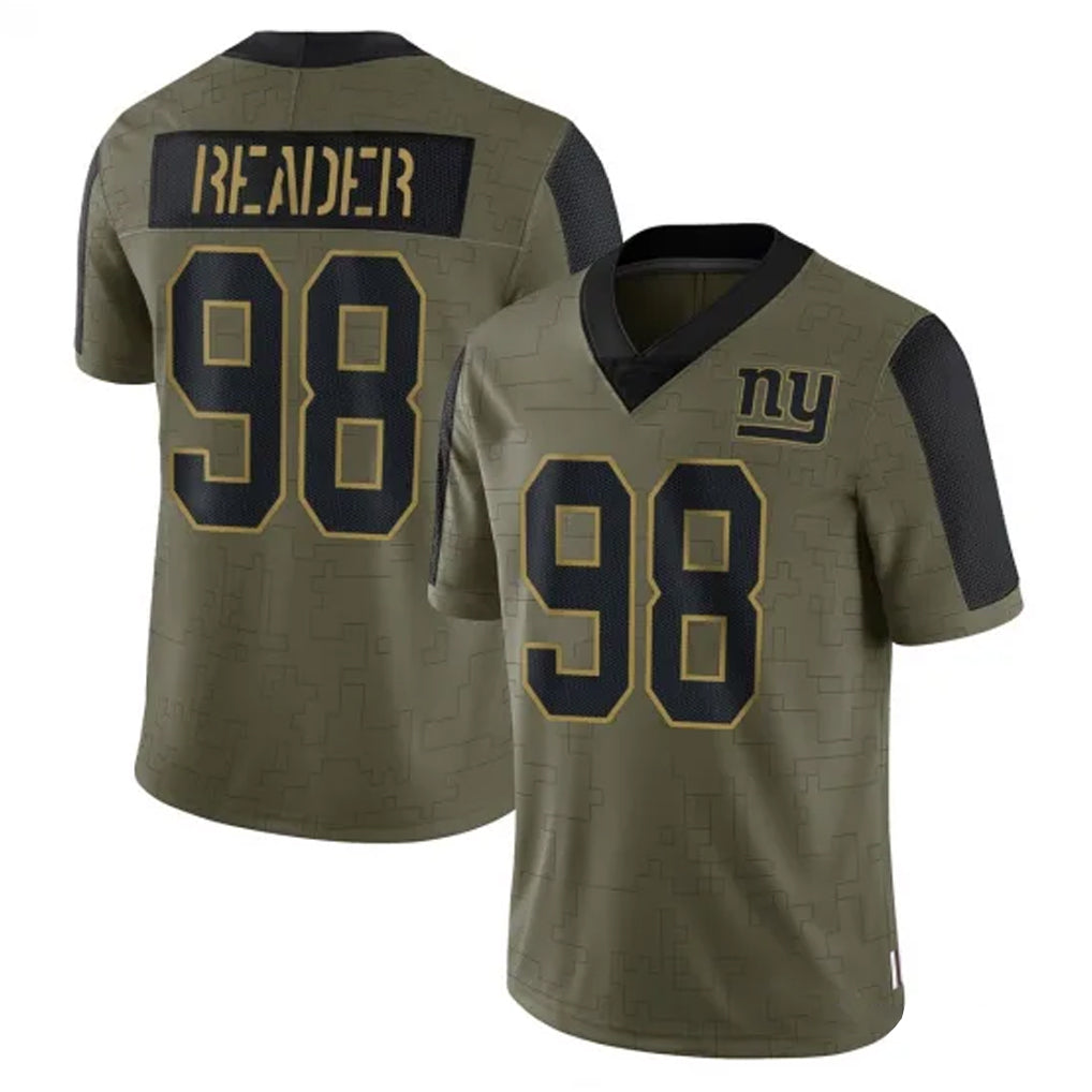 Davalo NY.Giants #98 DJ Reader Player Olive Salute To Service Limited Game Stitched Jerseys