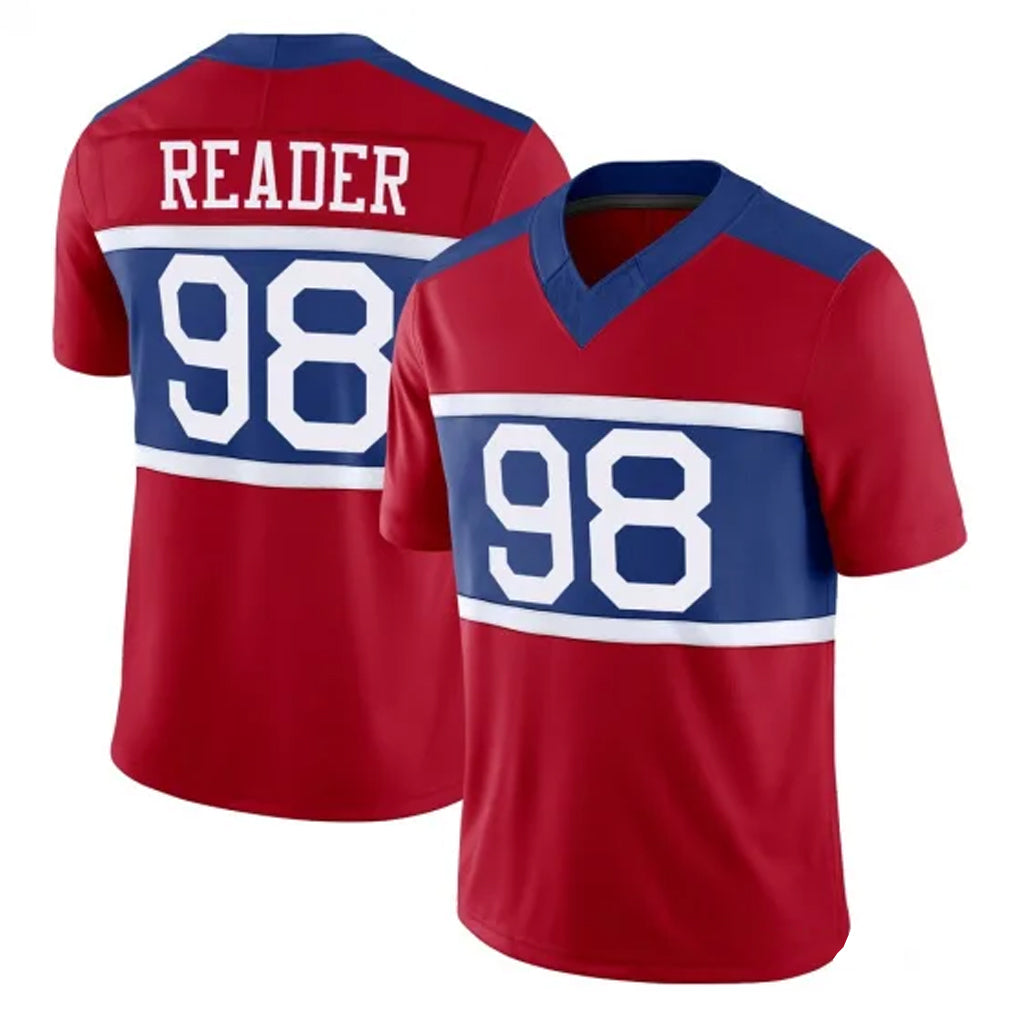 Davalo NY.Giants #98 DJ Reader Player Red Century Vapor F.U.S.E. Home Game Stitched Jerseys
