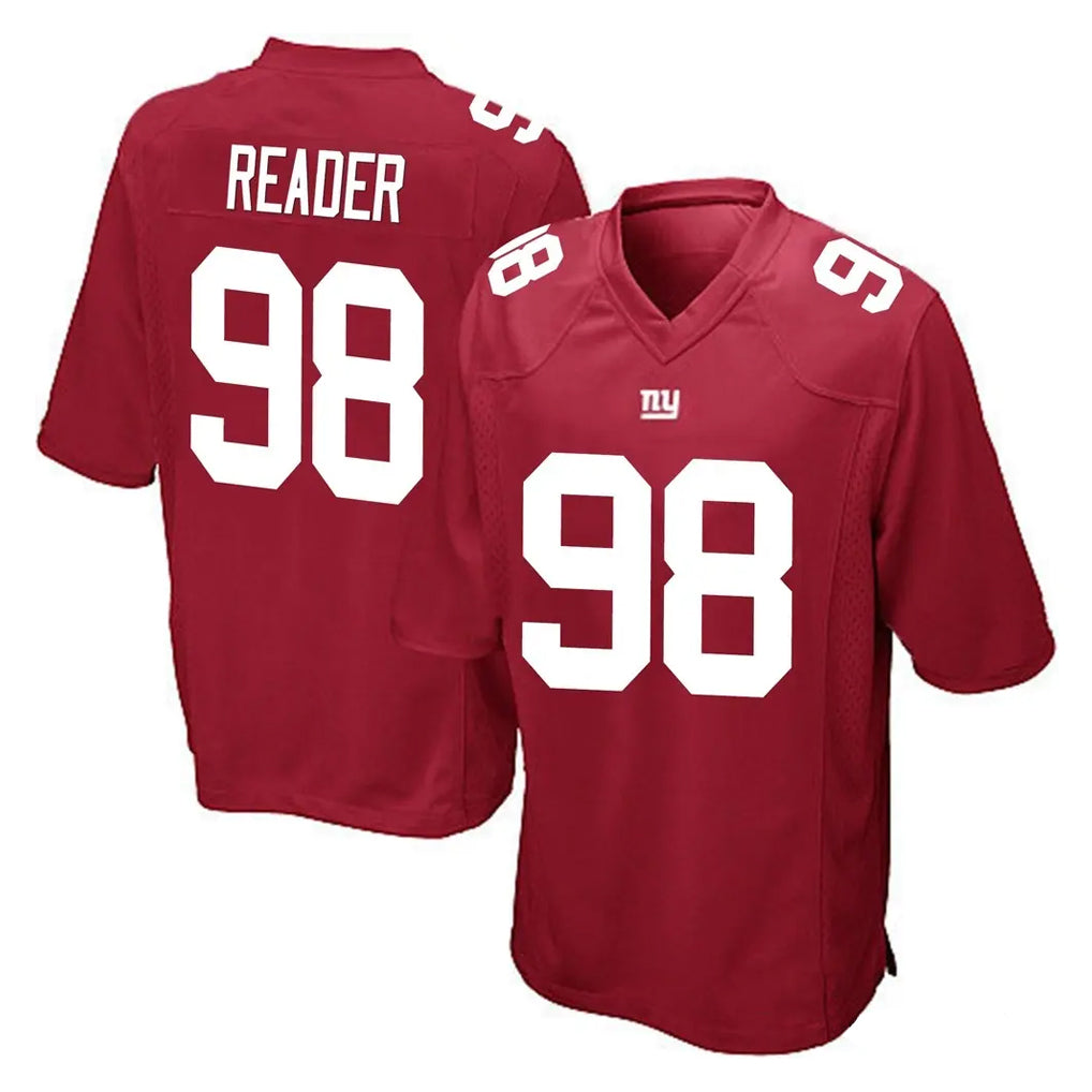 Davalo NY.Giants #98 DJ Reader Player Red Home Game Stitched Jerseys