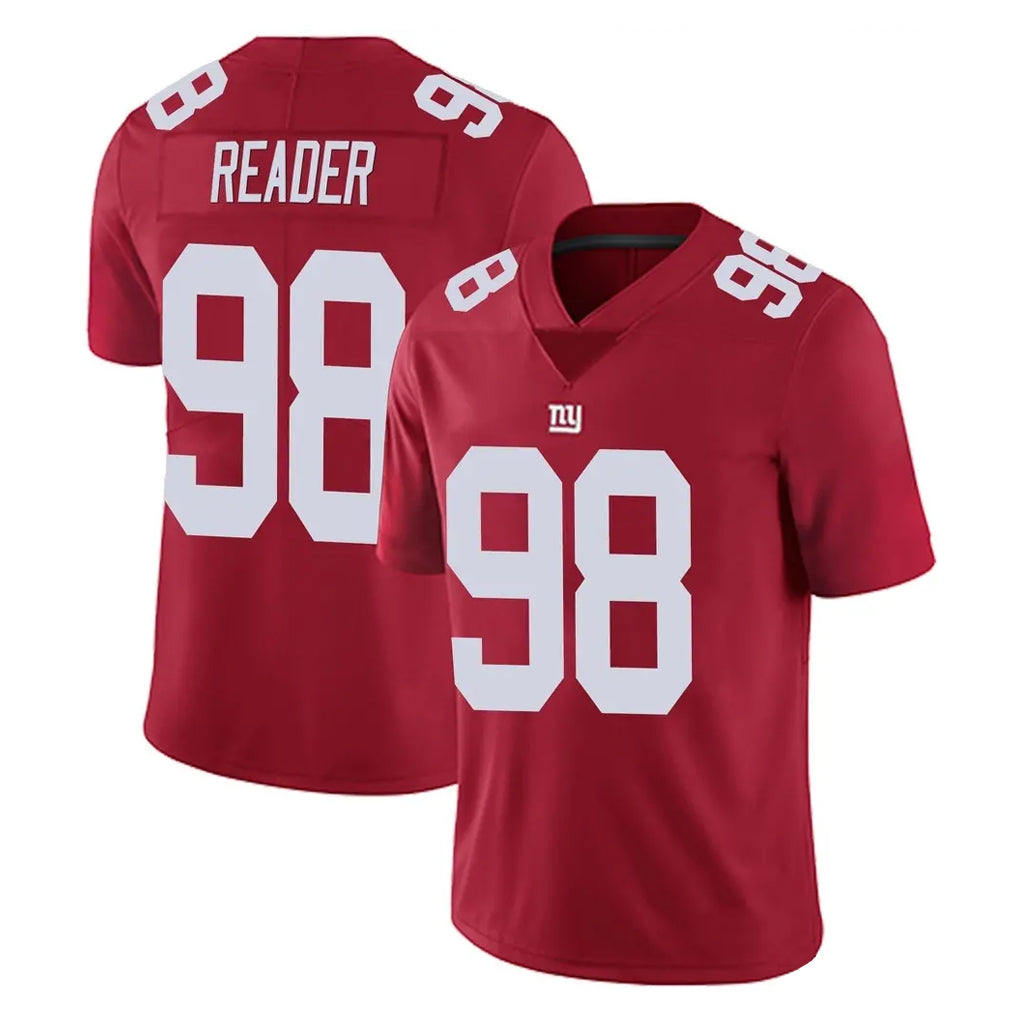 Davalo NY.Giants #98 DJ Reader Player Red Limited Vapor Untouchable Home Game Stitched Jerseys
