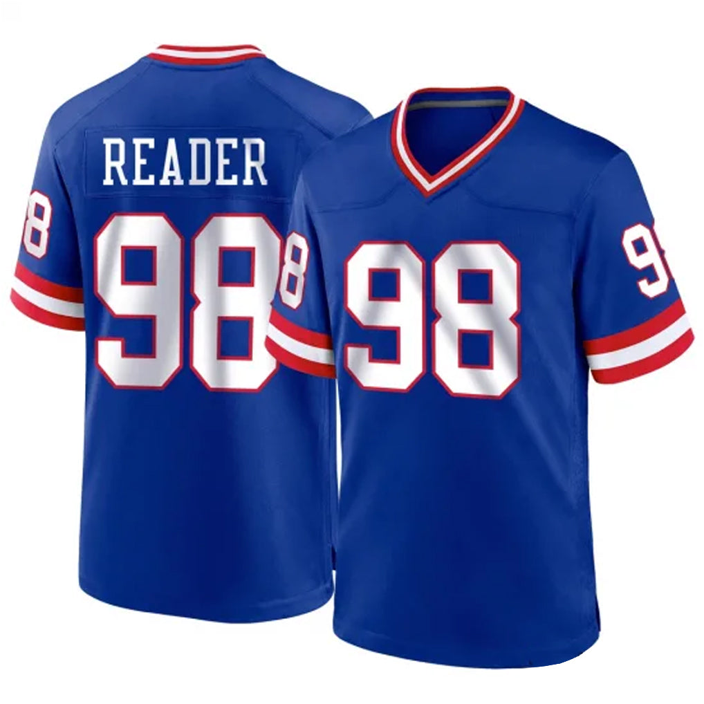 Davalo NY.Giants #98 DJ Reader Player Royal Classic Home Game Stitched Jerseys