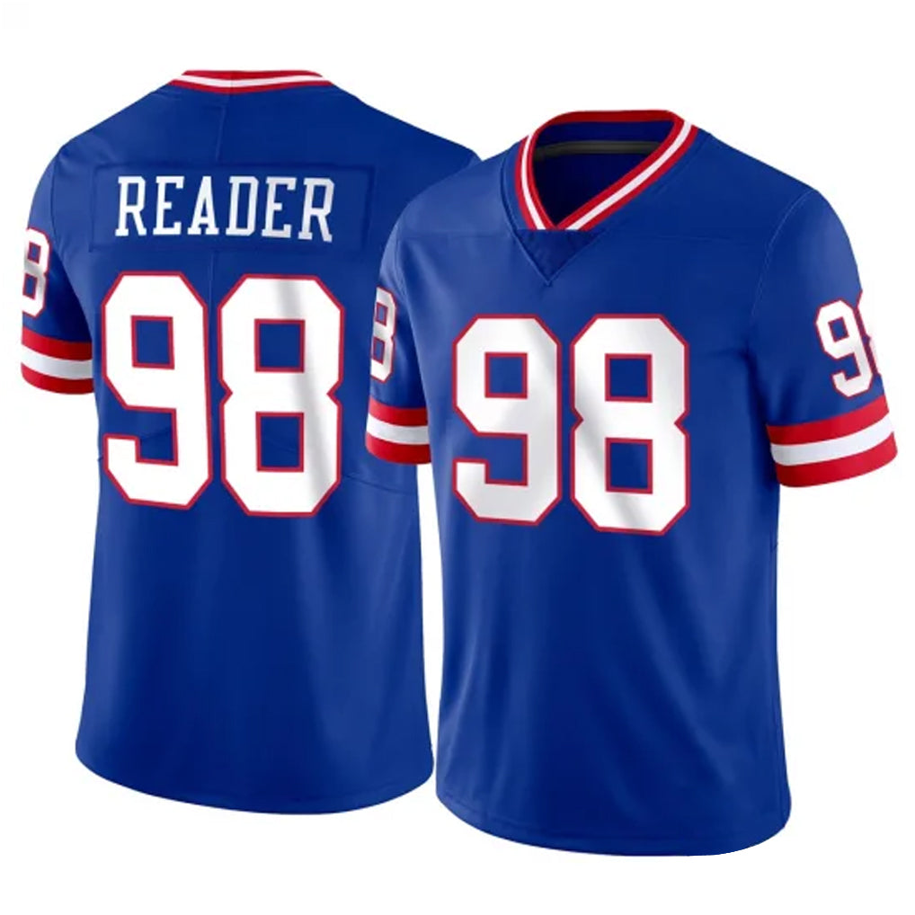 Davalo NY.Giants #98 DJ Reader Player Royal Classic Vapor Home Game Stitched Jerseys