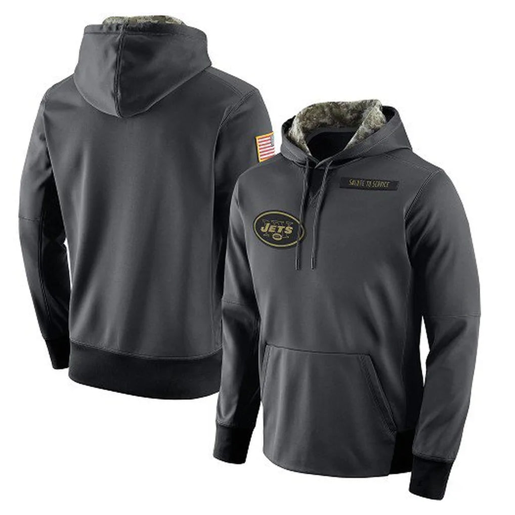 Davalo NY.Jets Gray Pullover Hoodies Limited Game Blank Player Stitched Jerseys