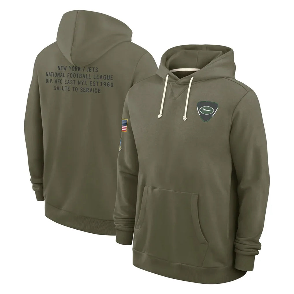 Davalo NY.Jets Olive Salute to Service Pullover Hoodies Limited Blank Player Stitched Jerseys