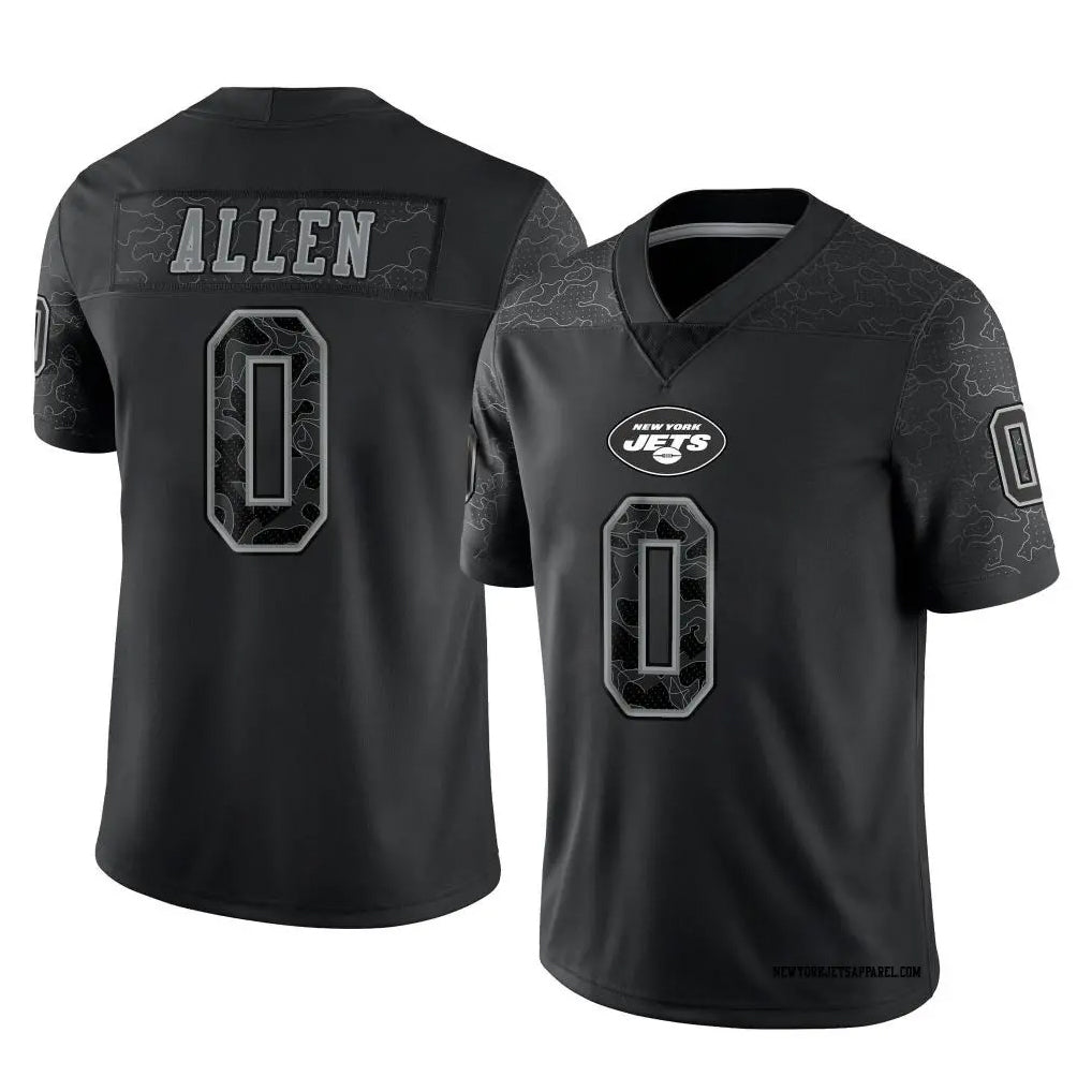Davalo NY.Jets #0 Braelon Allen Player Black REFLECTIVE Limited Stitched Jerseys