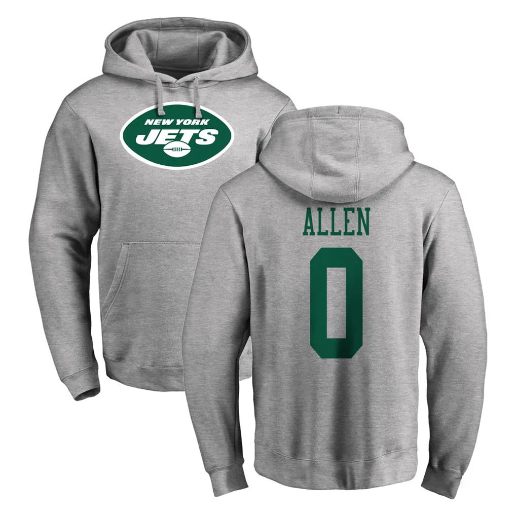 Davalo NY.Jets #0 Braelon Allen Player Gray LOGO Pullover Hoodies Limited Game Stitched Jerseys