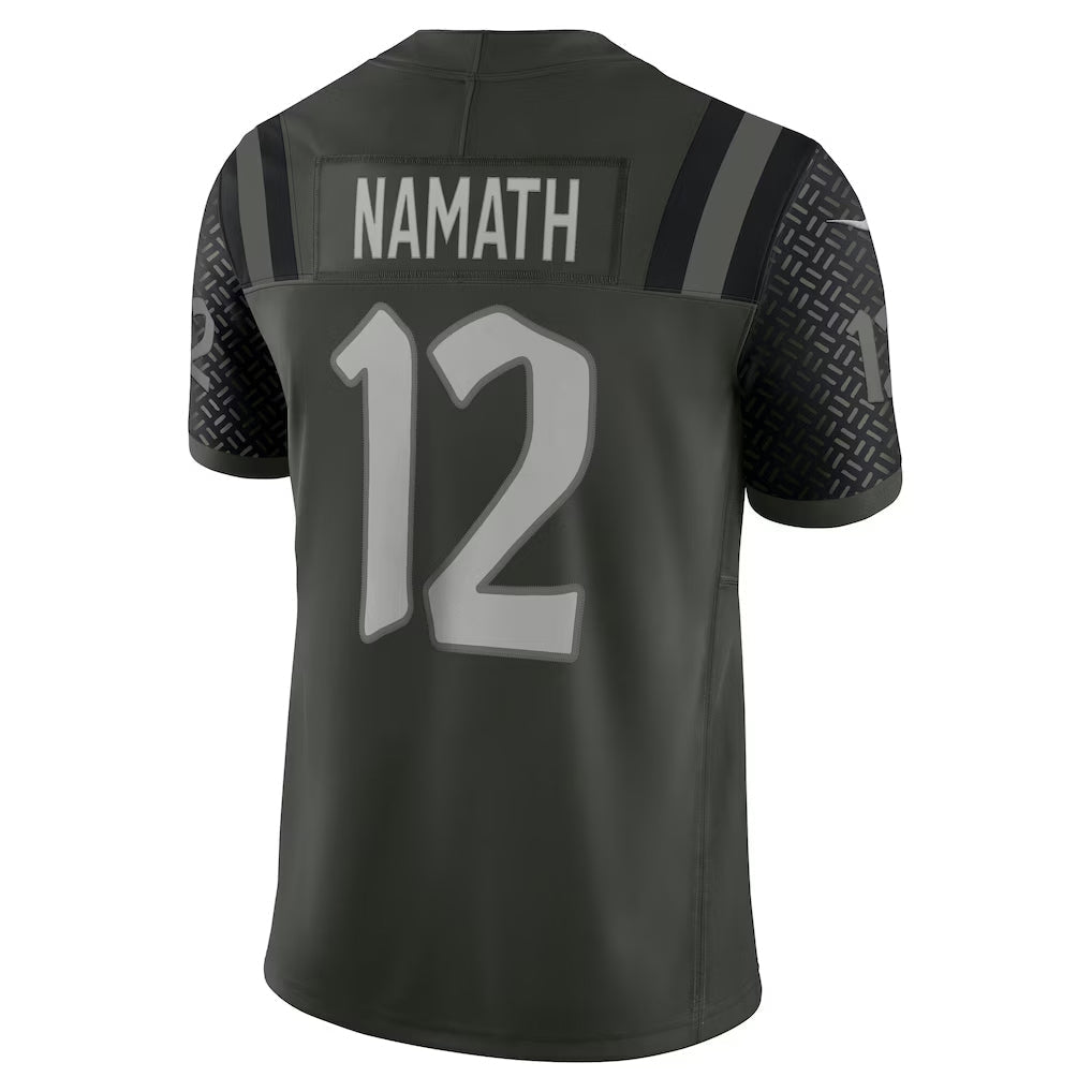 Davalo NY.Jets #12 Joe Namath Player Gotham Green Rivalries Collection Limited Stitched Jerseys
