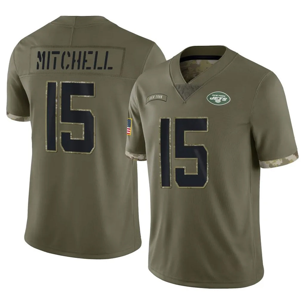 Davalo NY.Jets #15 Adonai Mitchell Player Olive Salute To Service Limited Stitched Jerseys