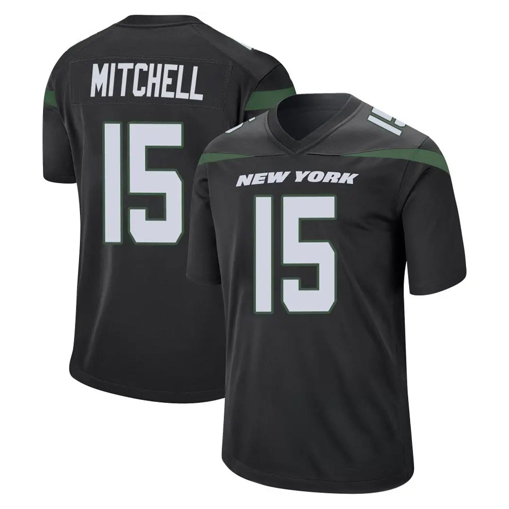Davalo NY.Jets #15 Adonai Mitchell Player Stealth Black Home Game Stitched Jerseys