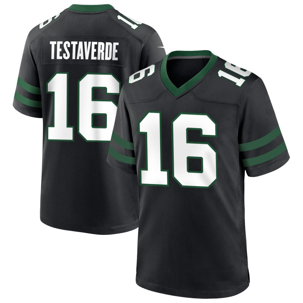 Davalo NY.Jets #16 Vinny Testaverde Player Black Home Game Stitched Jerseys