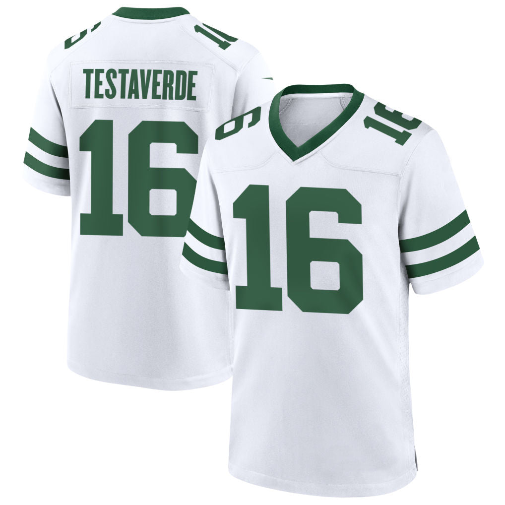 Davalo NY.Jets #16 Vinny Testaverde Player White Home Game Stitched Jerseys