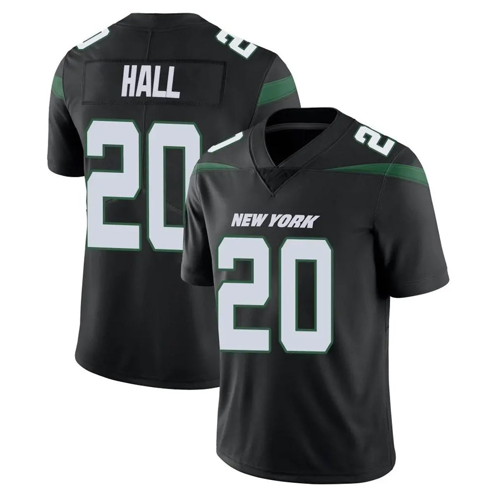 Davalo NY.Jets #20 Breece Hall Player Stealth Black Limited Vapor Home Game Stitched Jerseys