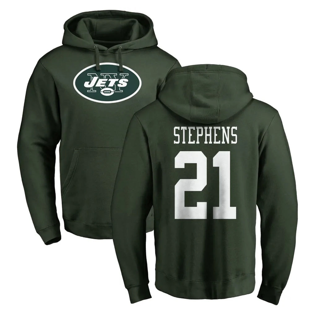 Davalo NY.Jets #21 Brandon Stephens Player Green LOGO Pullover Hoodies Limited Game Stitched Jerseys