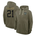 Davalo NY.Jets #21 Brandon Stephens Player Olive Salute to Service Pullover Hoodies Limited Stitched Jerseys