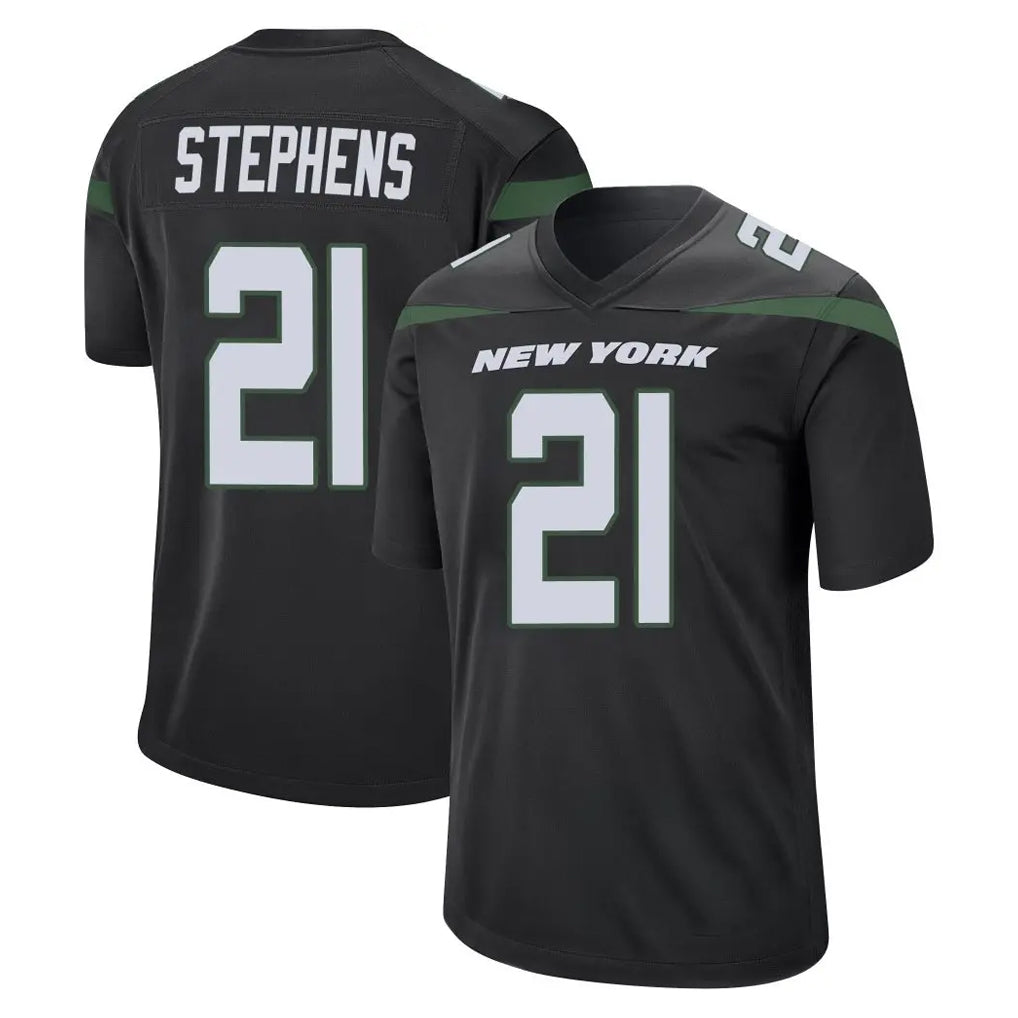 Davalo NY.Jets #21 Brandon Stephens Player Stealth Black Home Game Stitched Jerseys