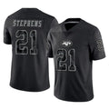 Davalo NY.Jets #21 Brandon Stephens Player Stealth Black Limited Reflective Home Game Stitched Jerseys