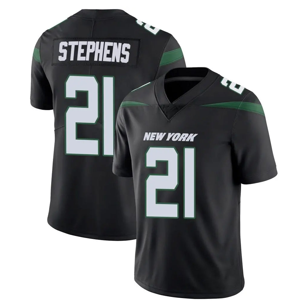 Davalo NY.Jets #21 Brandon Stephens Player Stealth Black Limited Vapor Home Game Stitched Jerseys