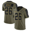 Davalo NY.Jets #26 Nahshon Wright Player Olive Salute To Service Limited Game Stitched Jerseys