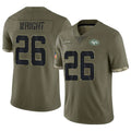Davalo NY.Jets #26 Nahshon Wright Player Olive Salute To Service Limited Stitched Jerseys