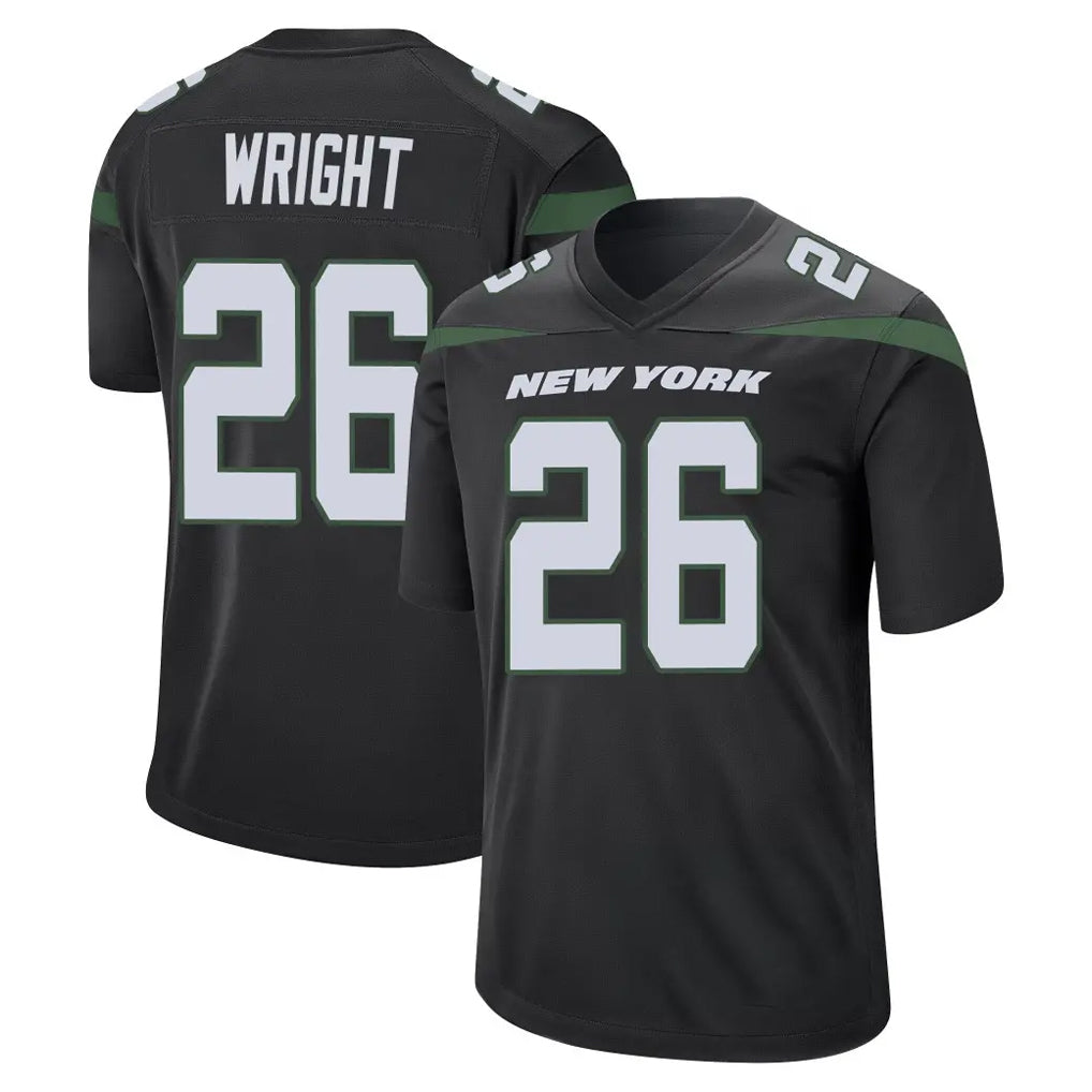 Davalo NY.Jets #26 Nahshon Wright Player Stealth Black Home Game Stitched Jerseys