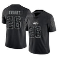 Davalo NY.Jets #26 Nahshon Wright Player Stealth Black Limited Reflective Home Game Stitched Jerseys