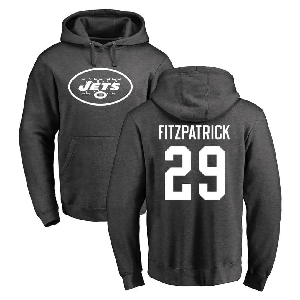 Davalo NY.Jets #29 Minkah Fitzpatrick Player Gray Pullover Hoodies Limited Game Stitched Jerseys