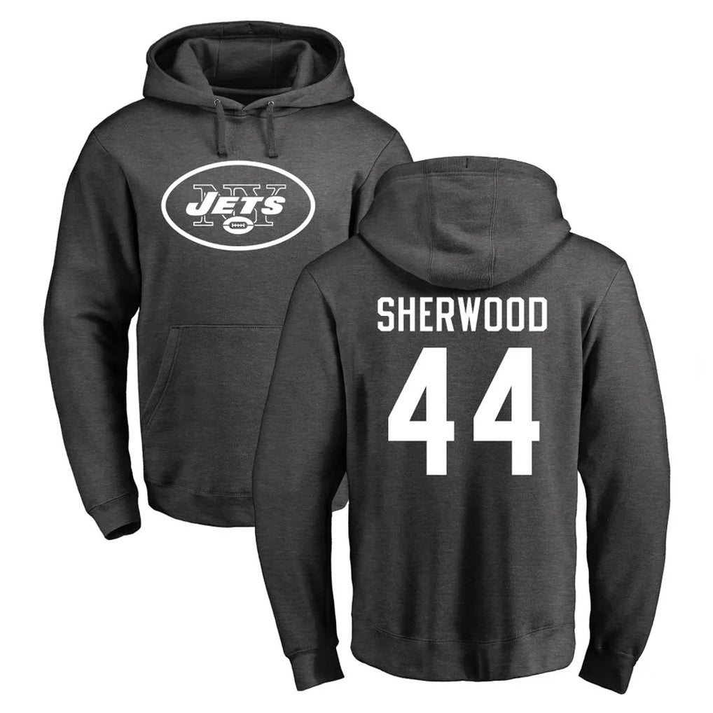 Davalo NY.Jets #44 Jamien Sherwood Player Gray Pullover Hoodies Limited Game Stitched Jerseys