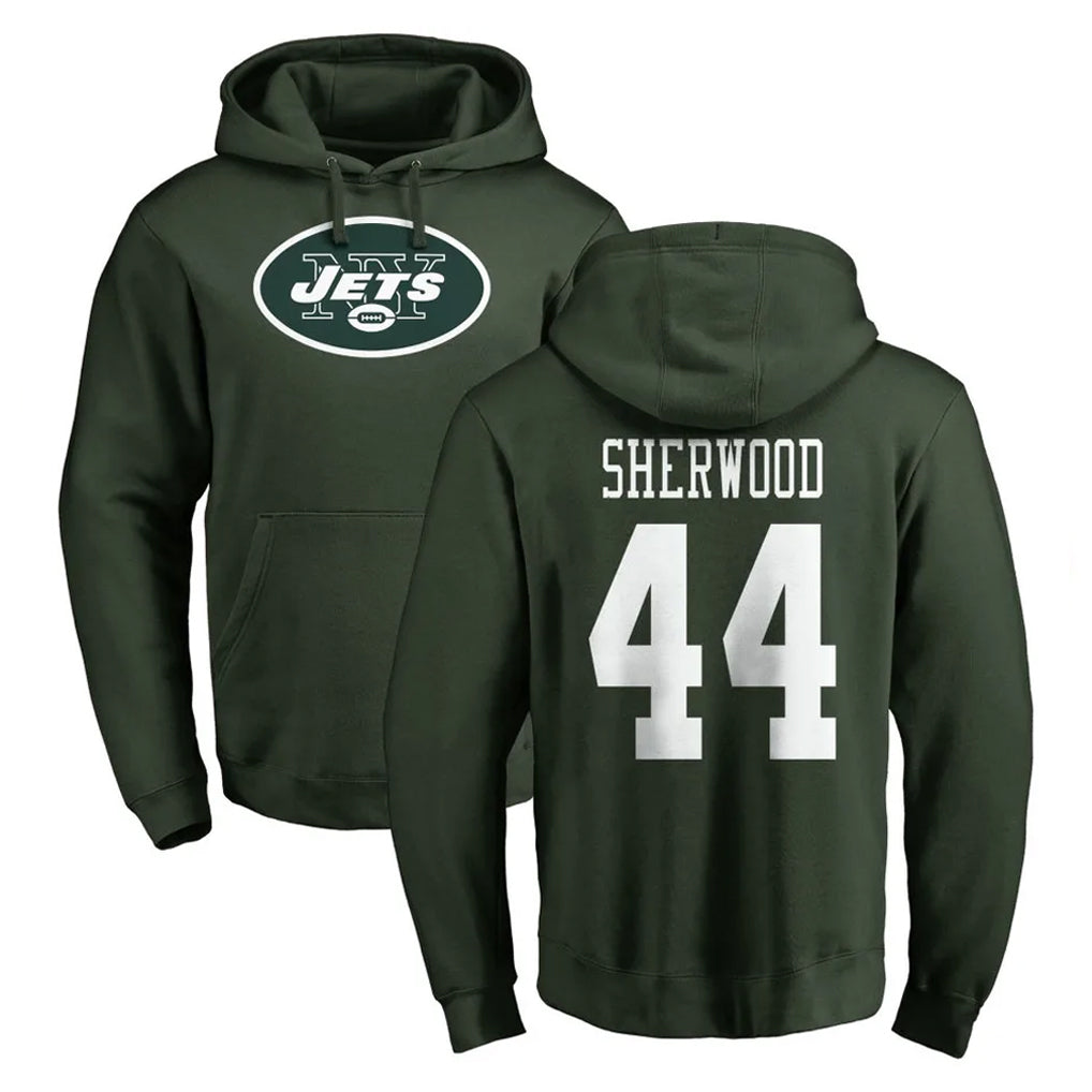 Davalo NY.Jets #44 Jamien Sherwood Player Green LOGO Pullover Hoodies Limited Game Stitched Jerseys