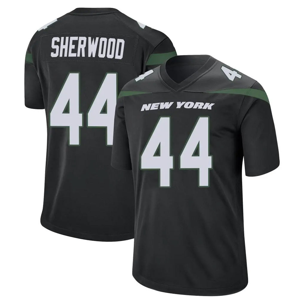 Davalo NY.Jets #44 Jamien Sherwood Player Stealth Black Home Game Stitched Jerseys