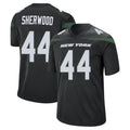Davalo NY.Jets #44 Jamien Sherwood Player Stealth Black Home Game Stitched Jerseys
