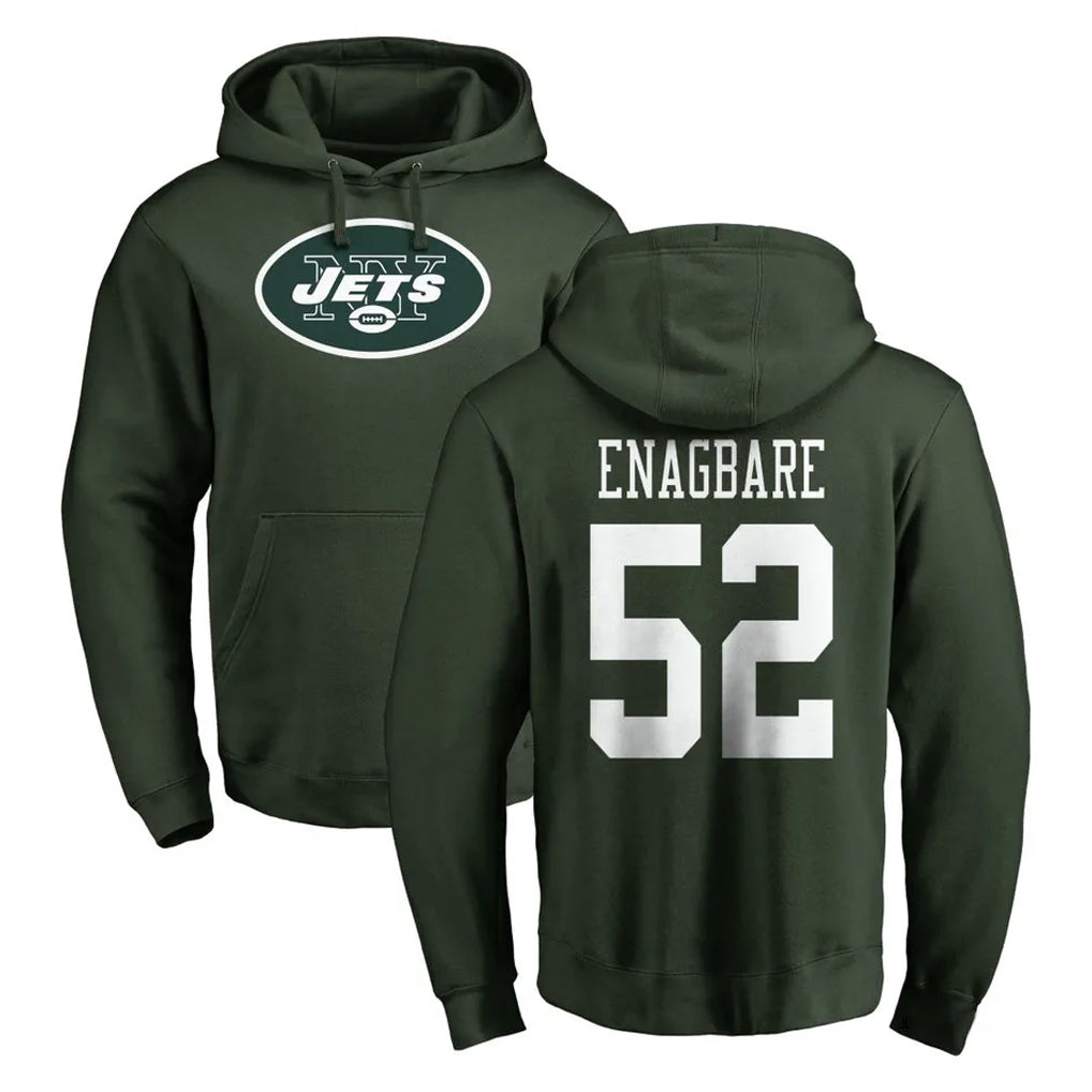 Davalo NY.Jets #52 Kingsley Enagbare Player Green LOGO Pullover Hoodies Limited Game Stitched Jerseys