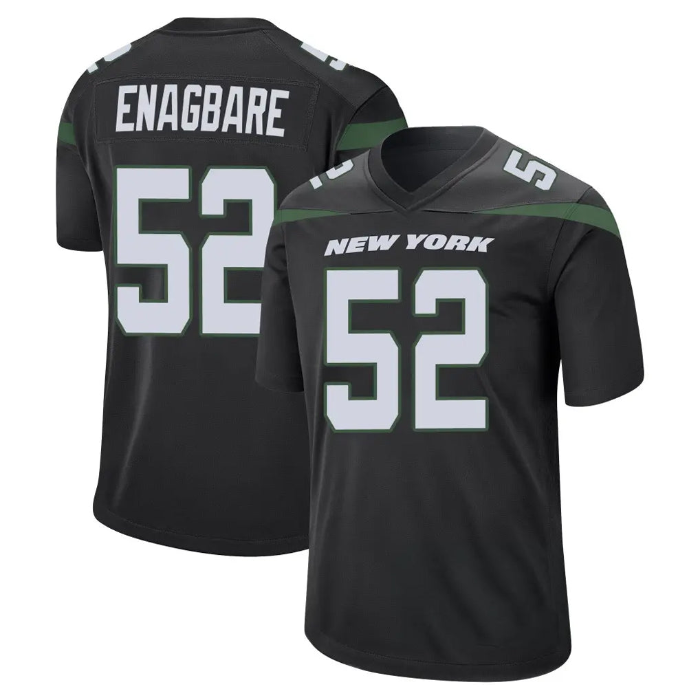 Davalo NY.Jets #52 Kingsley Enagbare Player Stealth Black Home Game Stitched Jerseys