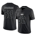 Davalo NY.Jets #52 Kingsley Enagbare Player Stealth Black Limited Reflective Home Game Stitched Jerseys